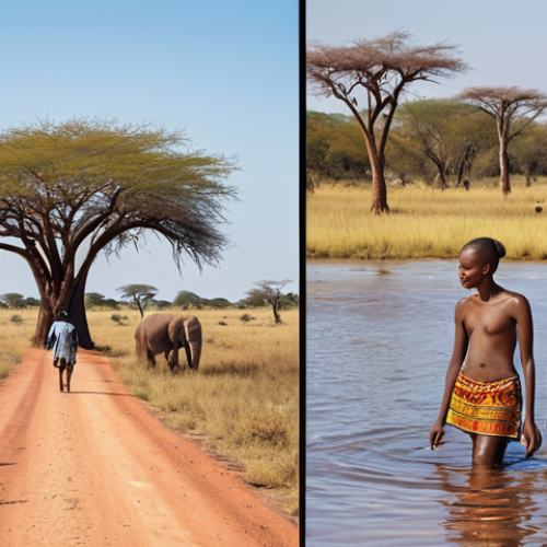 Here are two image prompts based on the provided text, focusing on budget-friendly and authentic travel in Botswana: