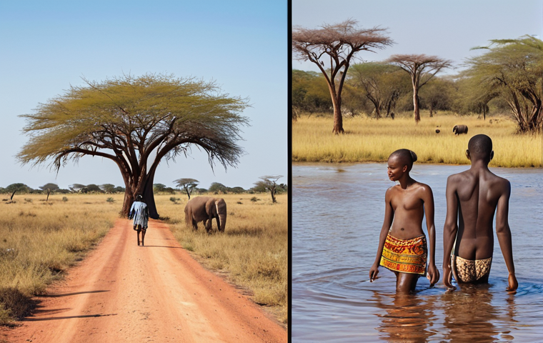 Here are two image prompts based on the provided text, focusing on budget-friendly and authentic travel in Botswana: