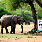 Community & Wildlife Coexistence**

"A vibrant village scene in Botswana, featuring traditional homes and lush vegetation. In the background, a family-friendly image of elephants peacefully grazing. A sign reads: 'Protect Our Elephants, Protect Our Future.' Fully clothed villagers are shown participating in a conservation education program led by a local leader. The overall tone is hopeful and cooperative. safe for work, appropriate content, professional, modest, perfect anatomy, natural proportions, family-friendly."

**